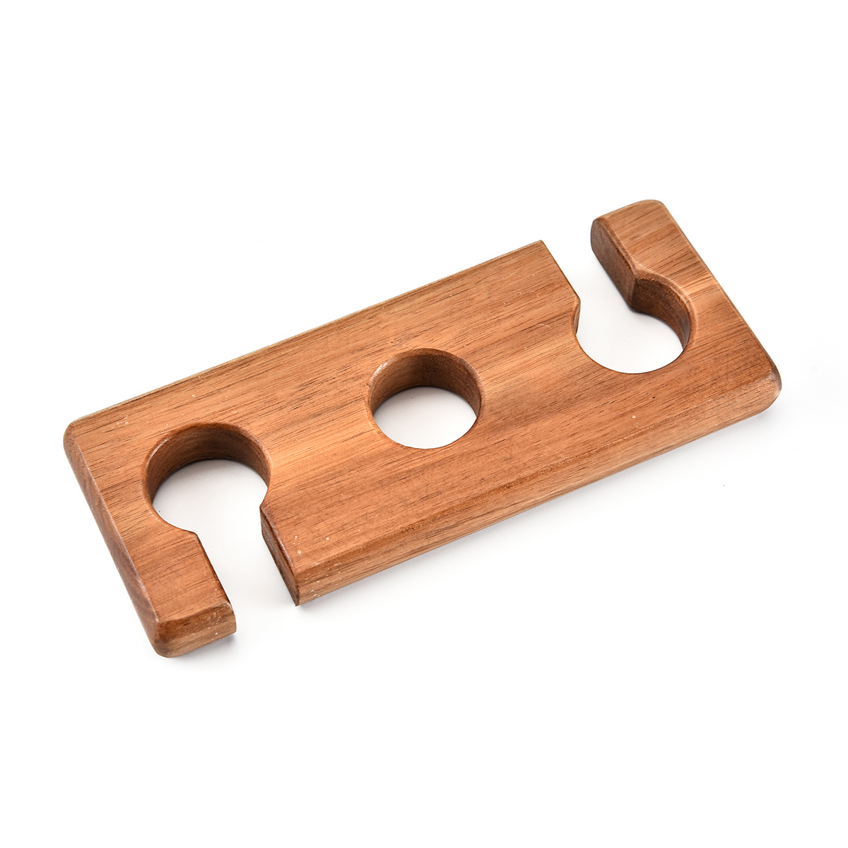 Wooden Wine Glass Holder Tray Set – 20×10×1.5cm with Plate Slot